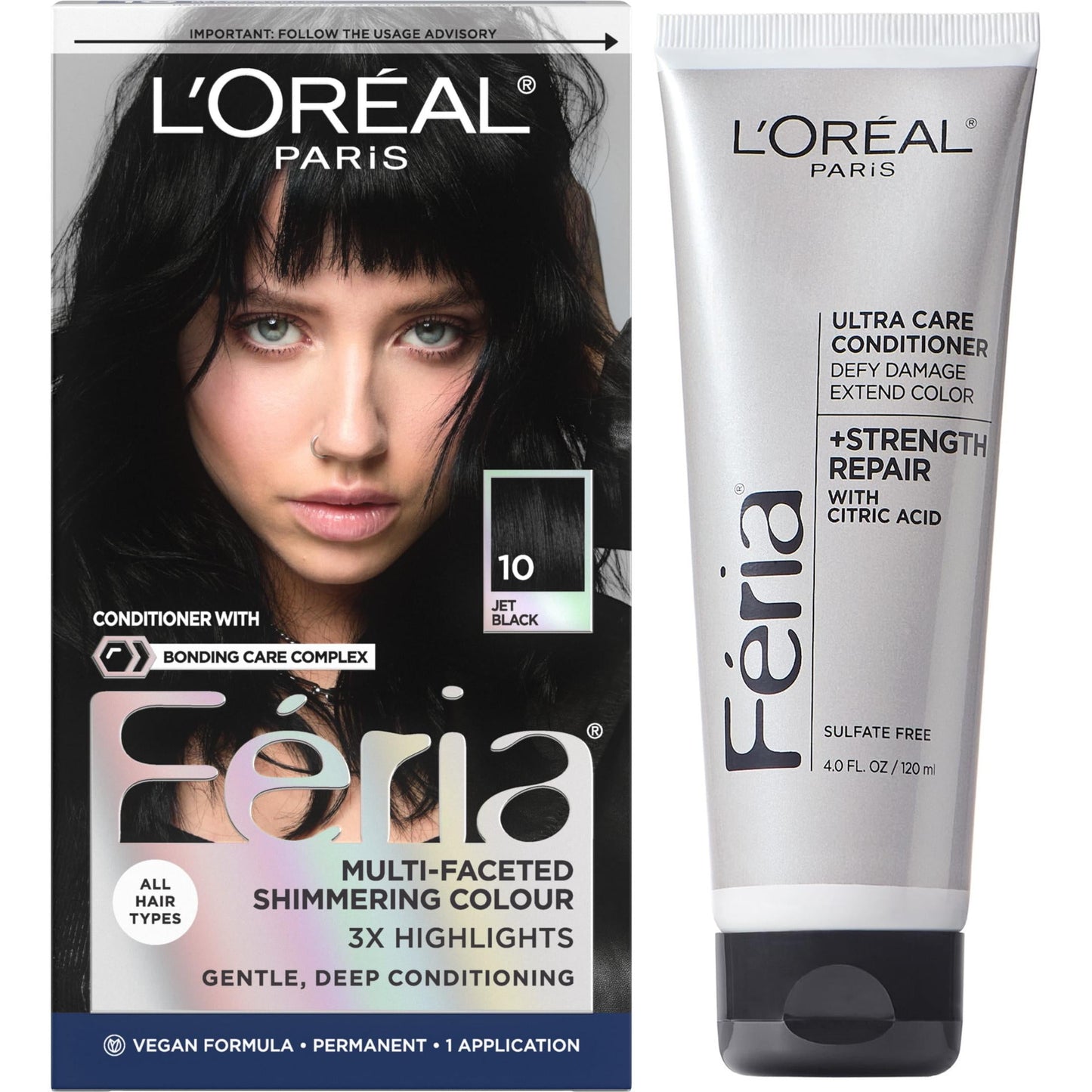 L'Oreal Paris Feria Shimmering Permanent Hair Color, R57 Cherry Crush, 1 Kit