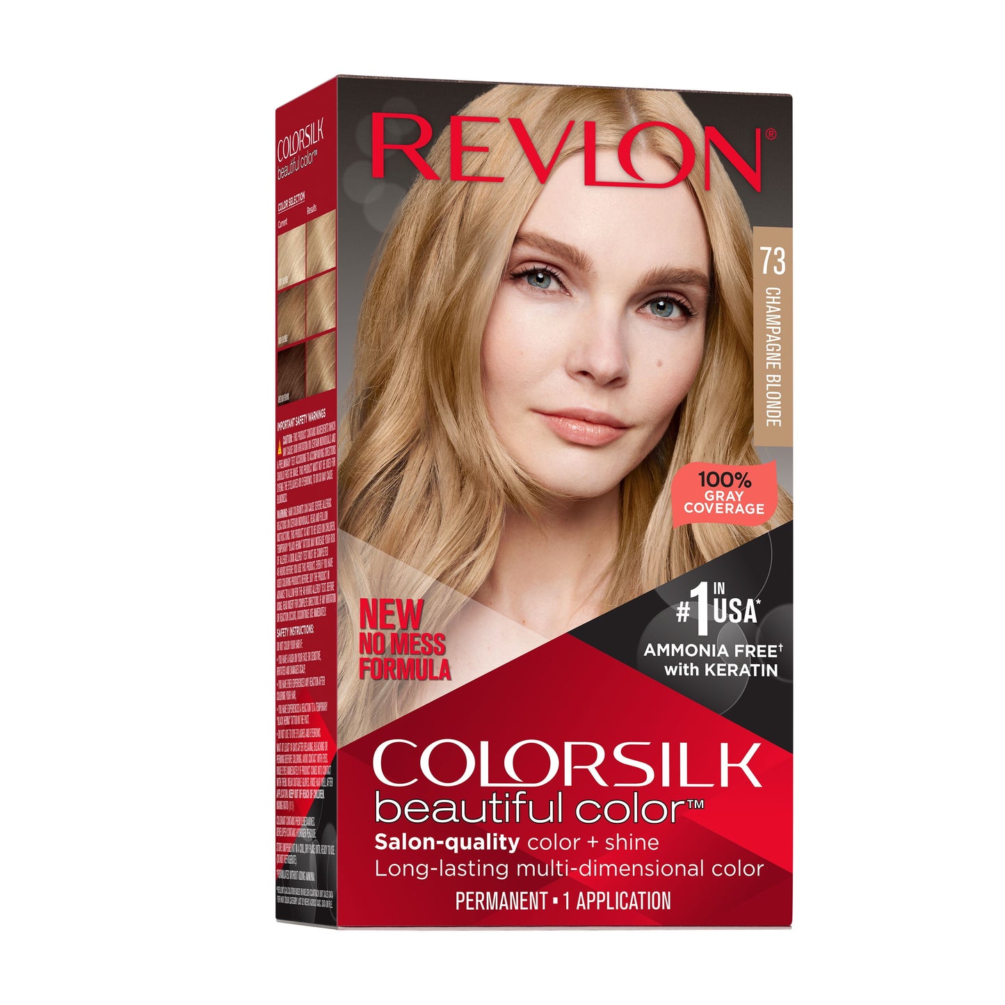 Revlon ColorSilk Permanent Hair Color, Bond Repair Complex, 45 Bright Auburn, 1 pack