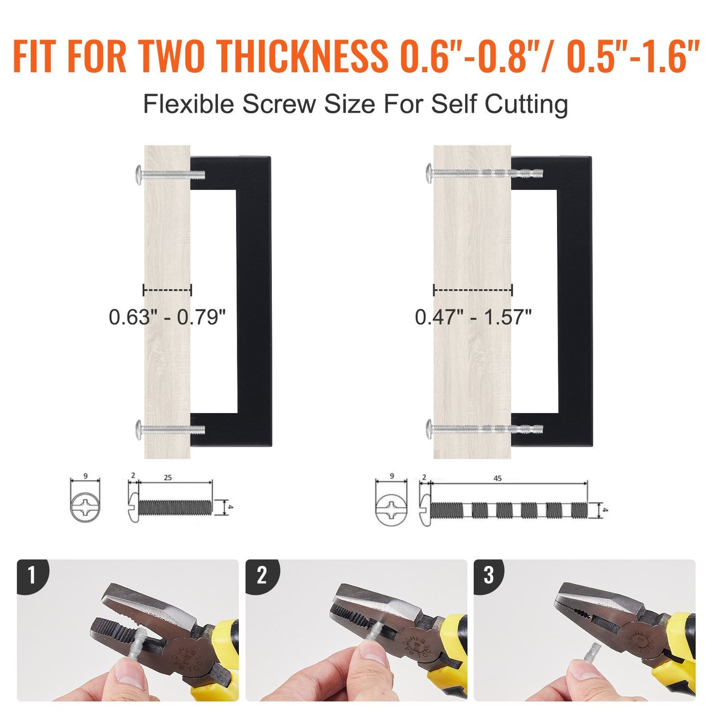 VEVOR 10 Pack Cabinet Pulls, 5.03in 128mm Center To Center Slim Square Kitchen Cabinet Drawer, Stainless Steel Modern Kitchen Cupboard Door Handles For Kitchen Bathroom Bar Hardware Matte Black