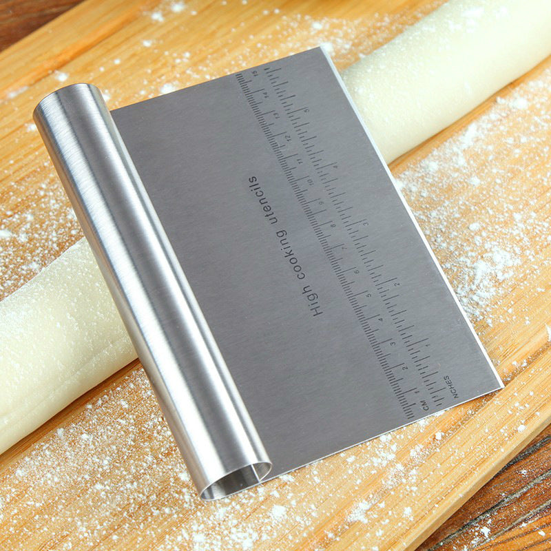 Stainless Steel Pastry Spatulas Cutter With Scale Pizza Dough Scraper Fondant Cake Decoration Tools Baking Kitchen Accessories Dough Cake Stainless Steel Pizza Flour Tool Cutter Chopper Scraper - EBS PLATFORM INC.