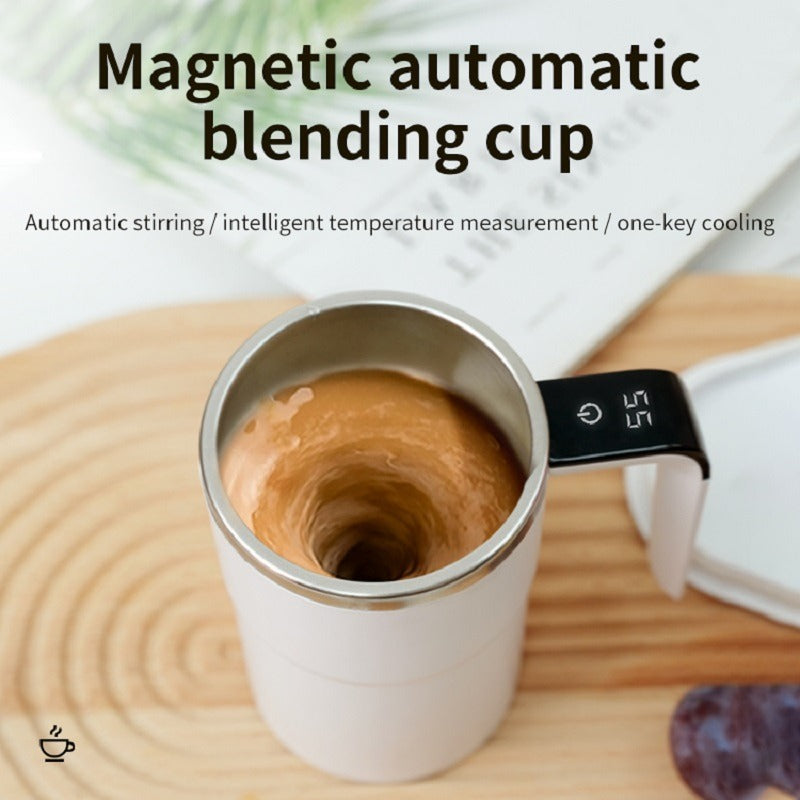 Automatic Coffee Stirring Cup, Stainless Steel Self-stirring Coffee Cup With Lid, Automatic Stirring, LED Intelligent Display Temperature - EBS PLATFORM INC.