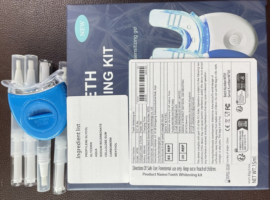 Teeth Profession Kit - 5X LED Light Tooth With 3pcs Pens,1 Desensitization Pen,1 Mouth Trays Restores Your White Smile,pefect Gift For Girlfriend