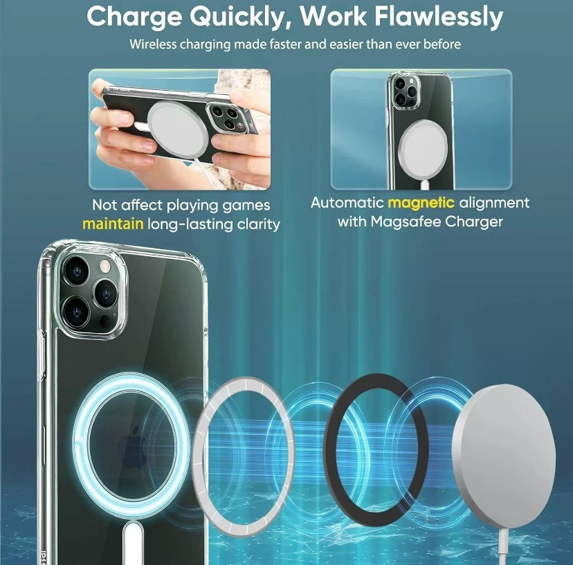 MagSafe Compatible Case for iPhone 15/14 Plus, Pro, Pro Max – Military-Grade Shockproof Protection, Magnetic Hybrid Phone Cover