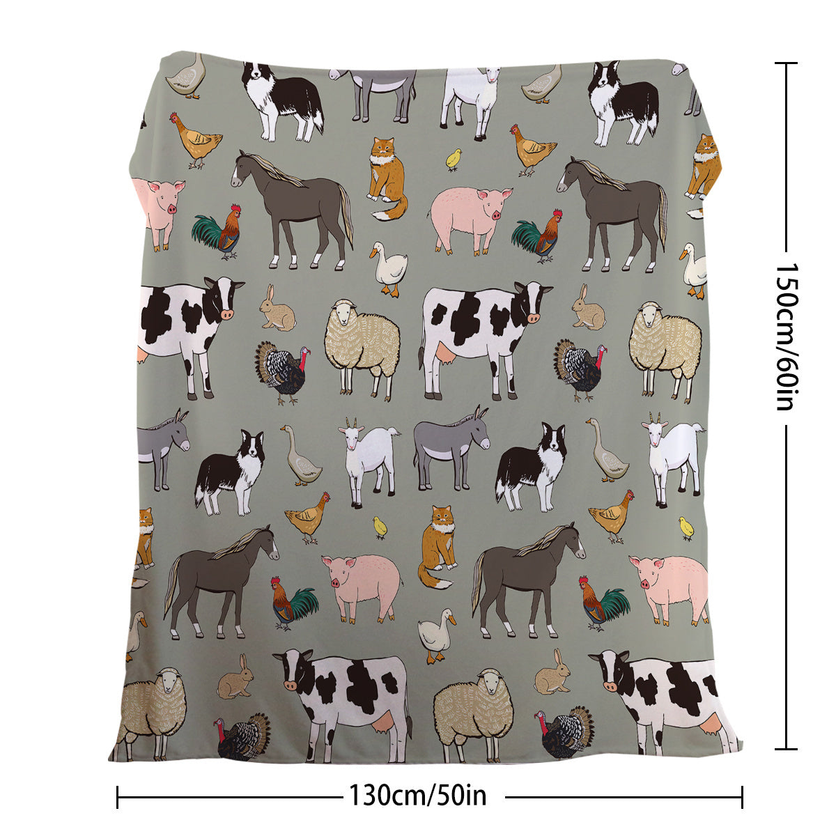 Various Animals Blanket Soft Pig Horse Durable Comfortable Blanket Women Birthday Gift Home Decoration Sofa Couch Office Bed Camping Travel 75x100cm 130x150cm 150x200cm