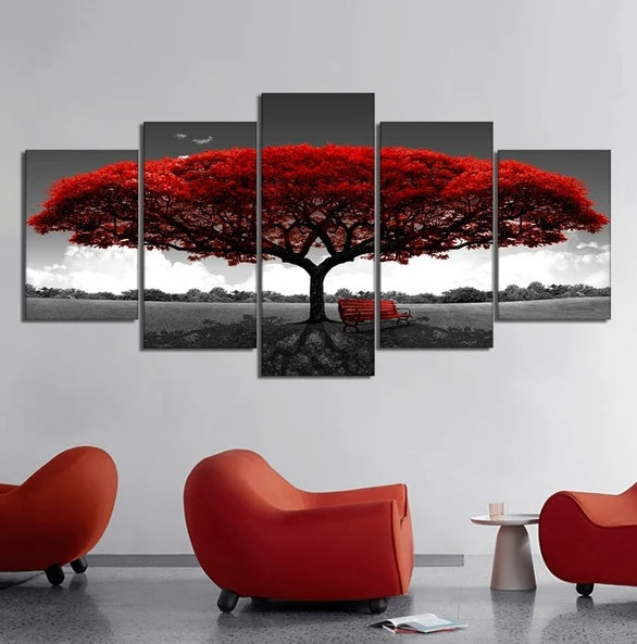 5Pcs Canvas Print Paintings Landscape Pictures Wall Art Modern Living Room Decor