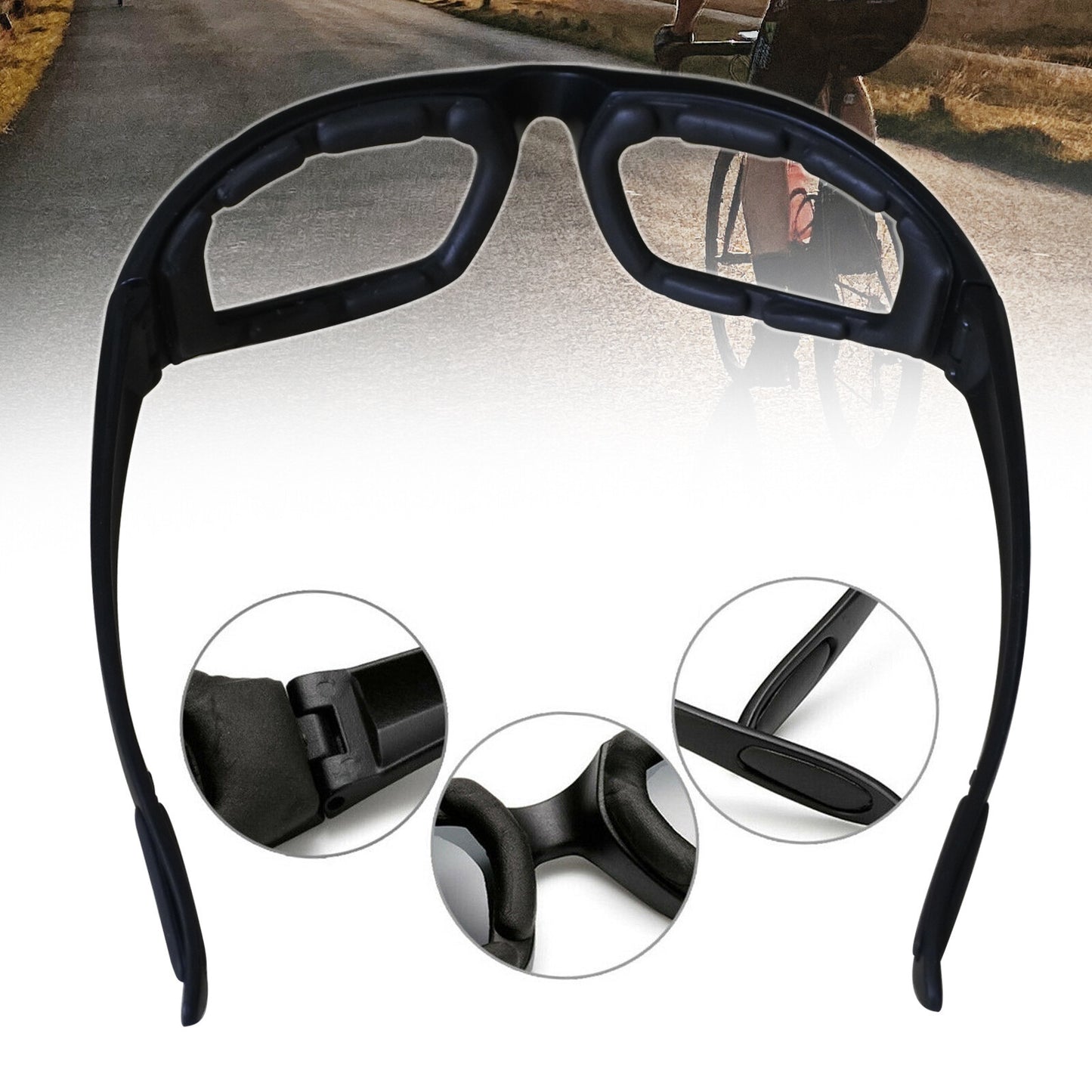 Cycling Sunglasses Chopper Outdoor Sports Glasses For Men Women Wrap Around UV400 Protection For Fishing Driving Glasses Windproof Clear Lens