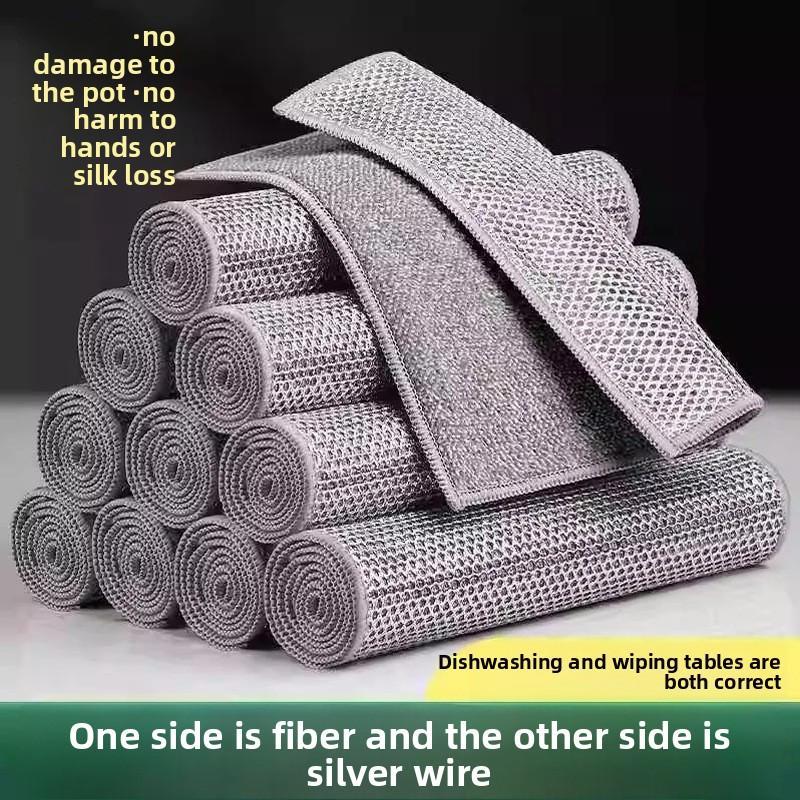 Stainless Steel Cleaning Cloths Durable Double-Sided Dish Cloths For Wet Dry Use Reusable Metal Fiber Kitchen Cloths For Cookware Sinks Tableware Stoves - EBS PLATFORM INC.
