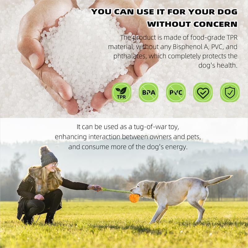 PROKEl Dog Rope Fetch Exercise ToyforMedium Large Aggressive Chewers BreedDogsChew Interactive Toys Training Tug Of WarBallsindoor And Outdoor Halloween Dogtoyorange Plain Indestructible Dogtoy Super