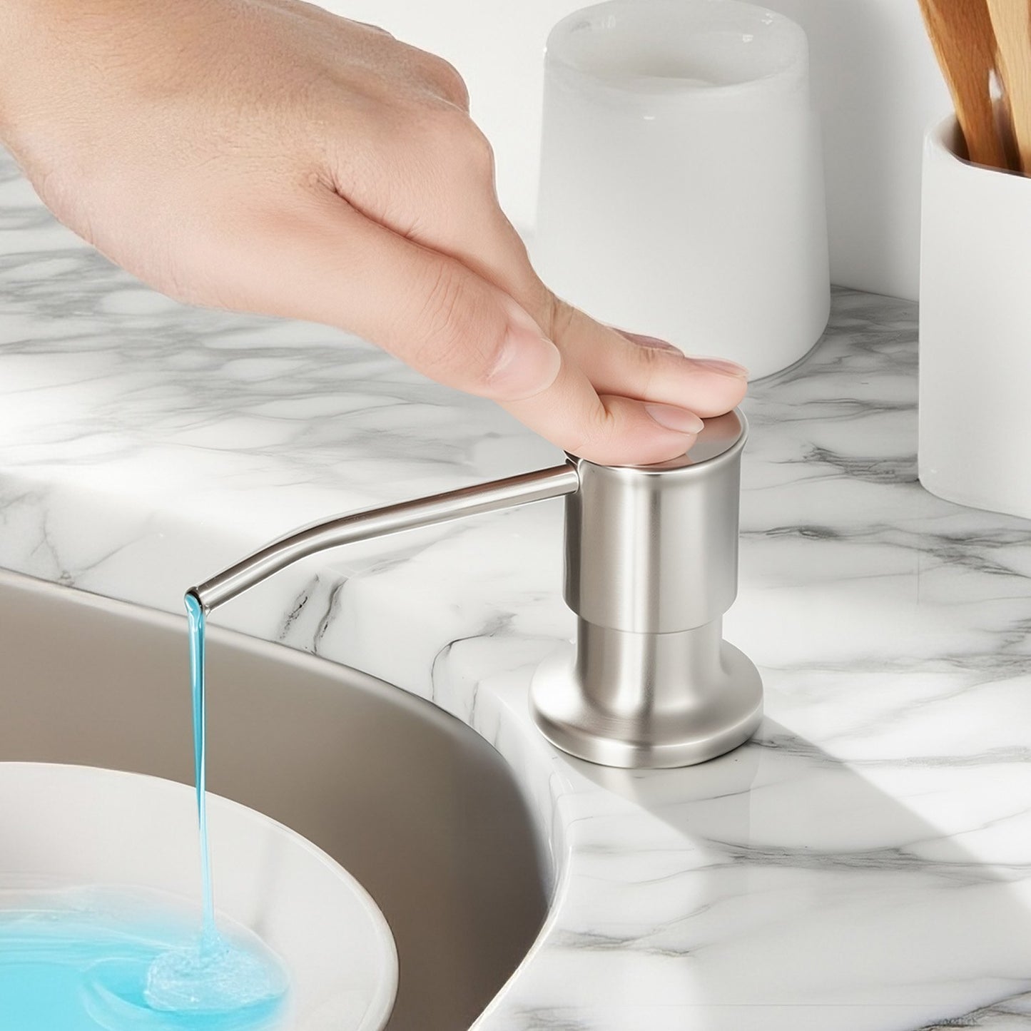 Built In Soap Dispenser For Kitchen Sink Stainless Steel CountertopPump