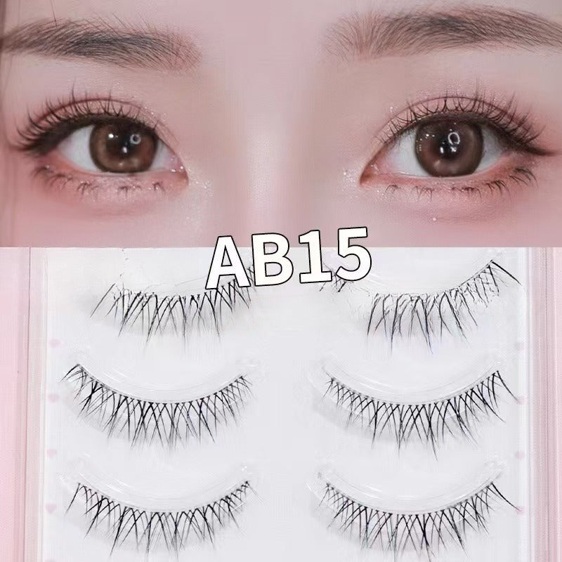 AB15 Hair Flu Thick False Eyelashes Comic Eye Very Thin Natural Stem Curl Feeling