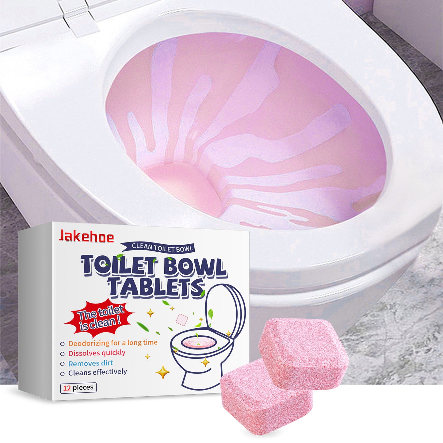 Jakehoe Toilet Effervescent Tablets Toilet Cleaner Cleaning Odor Yellow Stains Dirt Urine Stains Toilet Cleaning Tablets - EBS PLATFORM INC.