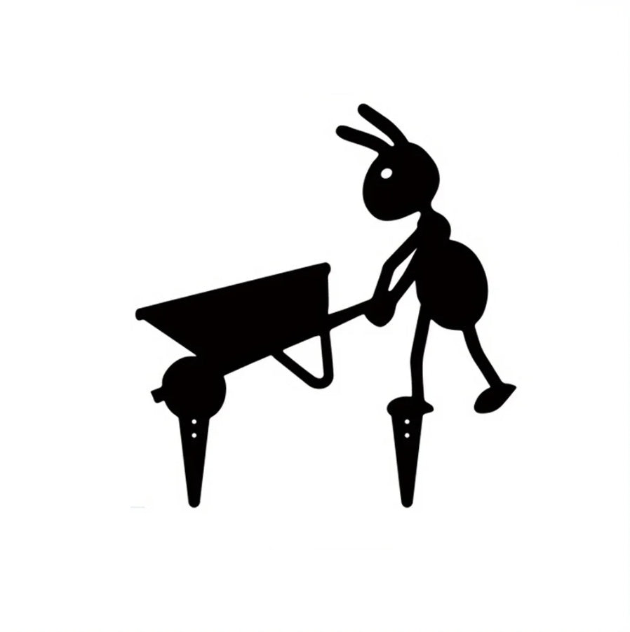 Decorative Iron Ant Garden Stake - Outdoor Metal Yard Art For Lawn, Patio