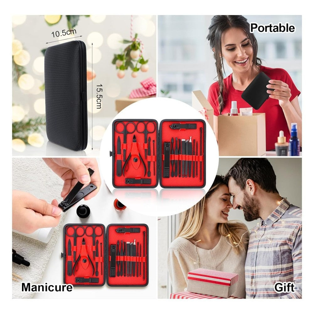 18-Piece,Nail Clippers Trimming Tool Set, Manicure Set, Pedicure Kit, Nail Clippers, Professional