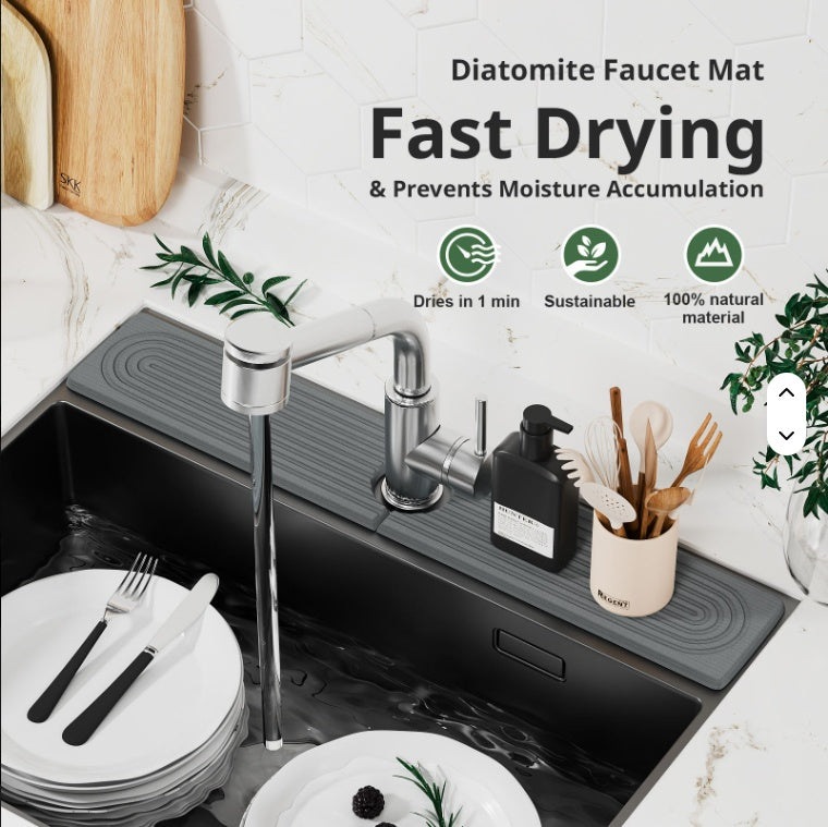 Diatomaceous Earth Sink Tray Stone Home Sink Caddy Kitchen Instant Dry Sink Organizer