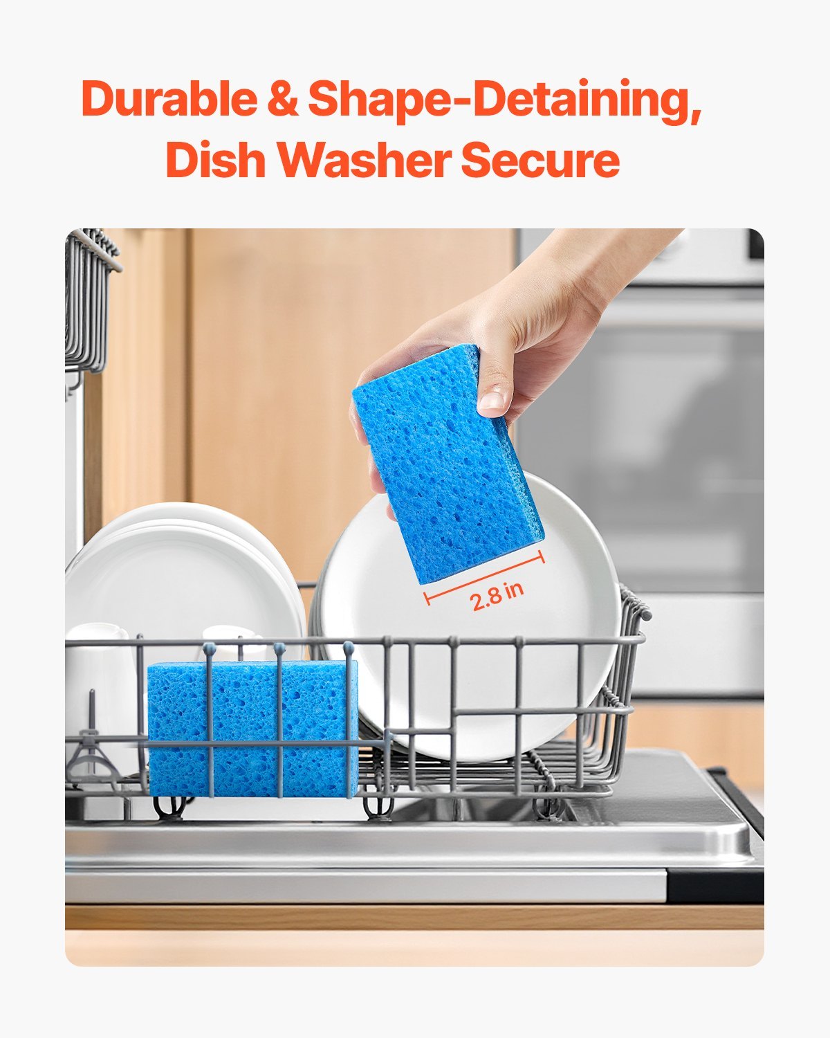 12 Pcs Sponges Durable Kitchen Sponges With Cellulose & Scrub Pad