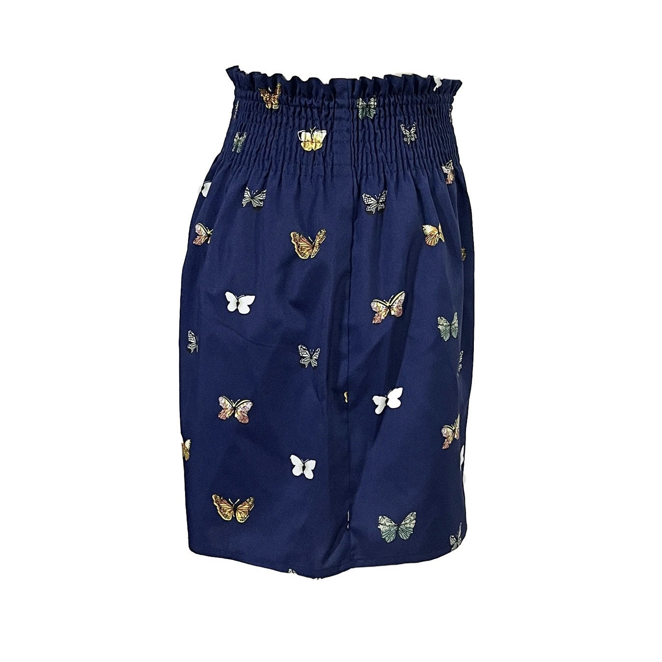 Ladies' Butterfly Print Elastic Waist Fashionable Casual Shorts