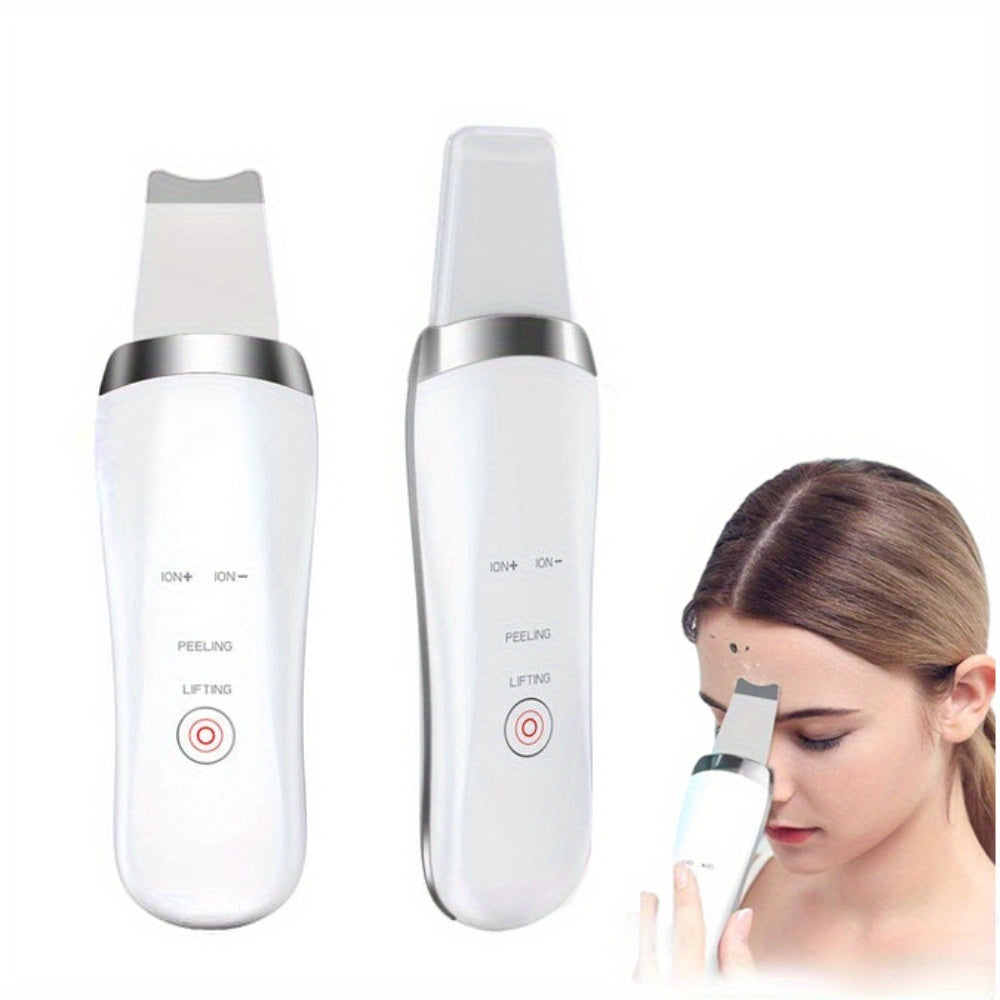 Electric Ultrasonic Skin Scrubber Face Spatula Home Ultrasonic Skin Scrubber Facial Cleaner Handheld Mini Derma Galvanica Tightening Face Scrubber Machine Skin Scrubber USB Ultrasonic