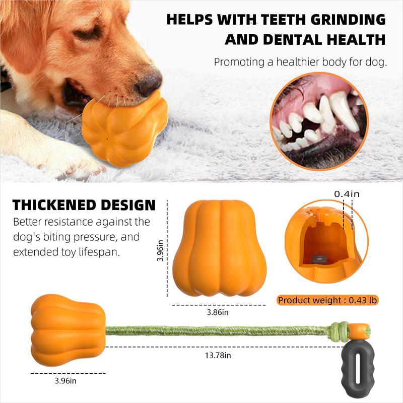 PROKEl Dog Rope Fetch Exercise ToyforMedium Large Aggressive Chewers BreedDogsChew Interactive Toys Training Tug Of WarBallsindoor And Outdoor Halloween Dogtoyorange Plain Indestructible Dogtoy Super