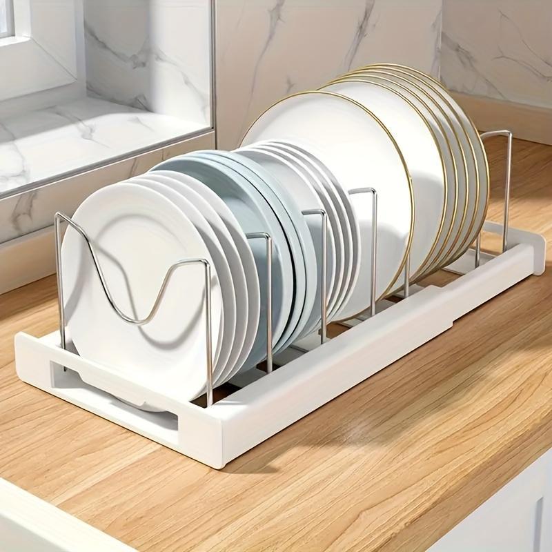 A Retractable Kitchen Storage Rack With Pot Rack, Dish Rack, Drainer And Pull-out Drawer, A Space-saving Storage Solution