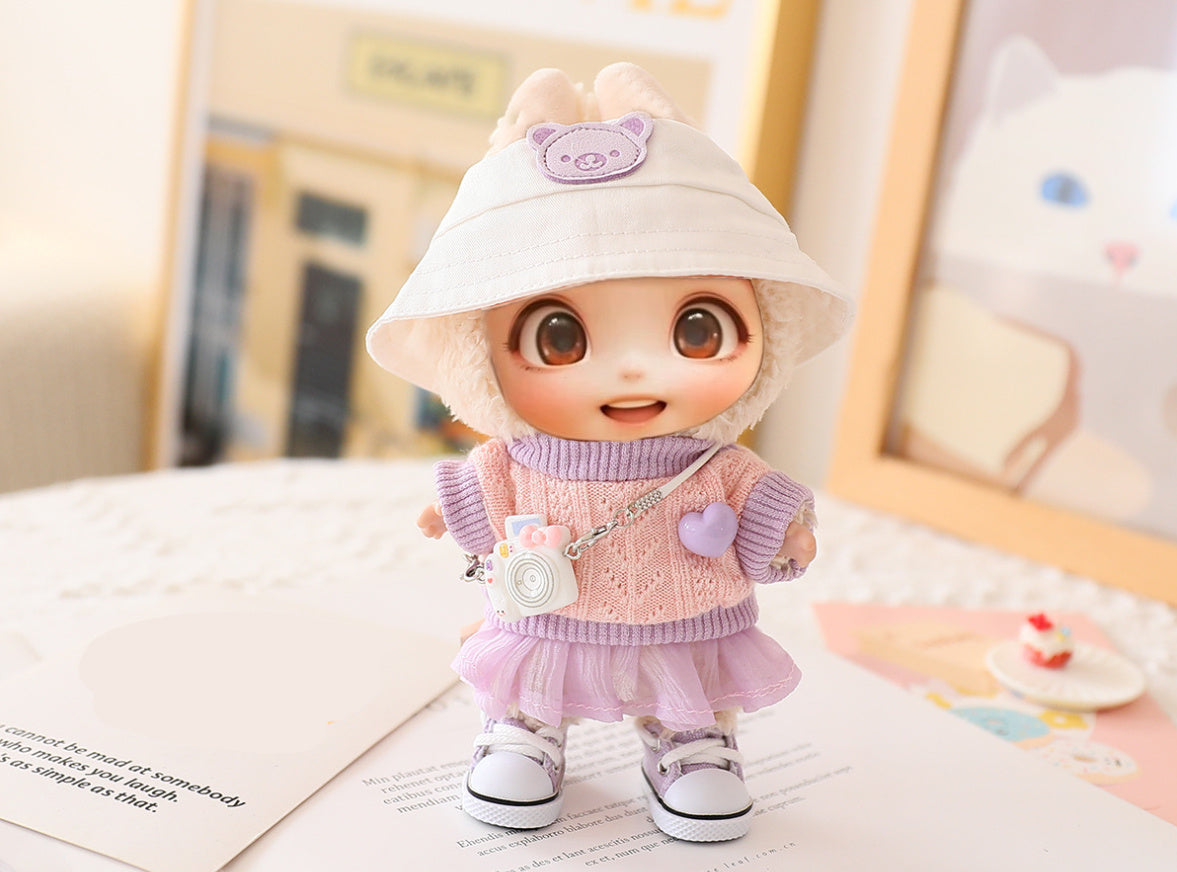 5PCS-Set Cute Hat Shoes Doll Clothes Outfit Set For LABUBU 15CM-17CM Doll, Adorable Dress Up Accessories For Doll - Dolls Not Included - EBS PLATFORM INC.