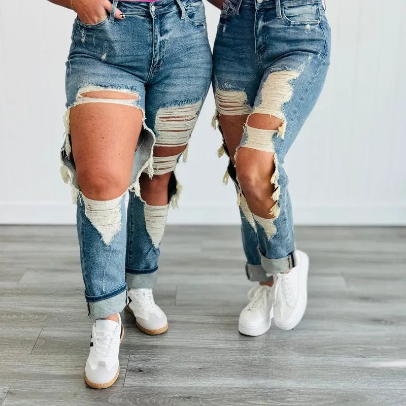 Women's High-Waist Jeans, Straight-Leg Ankle-Length Jeans In A Classic Style, Cotton Denim For All Seasons Forbidden Platform - Temu