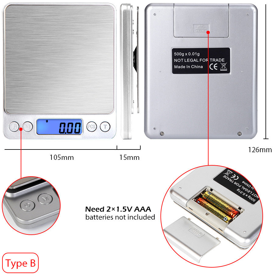 Digital Electronic Kitchen Food Diet Postal Scale Weight Balance 5KG 1g 11lb Kitchen Scales Stainless Steel Weighing For Food Diet Postal Balance Measuring LCD Precision Electronic - EBS PLATFORM INC.