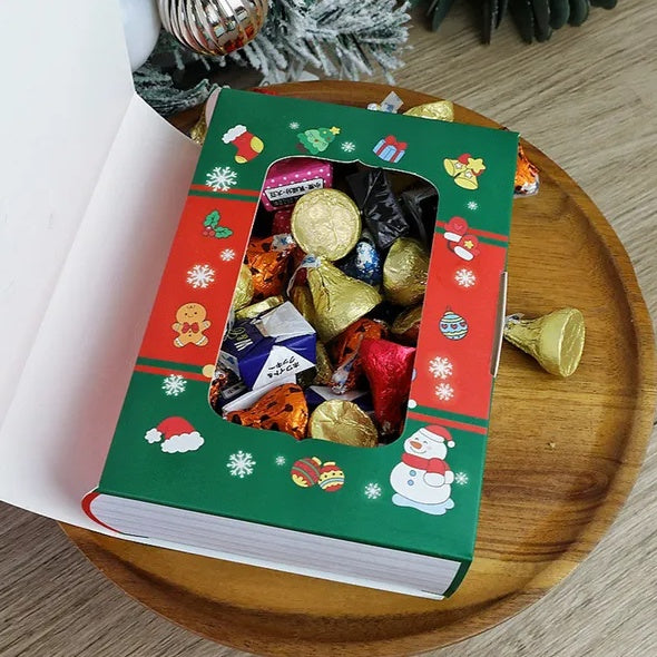 10 Pcs Christmas Candy Boxes Merry Christmas Santa Claus Xmas Tree Storybook Box Cookie Goodie Paper Treat Box For Christmas Gift Wrapping Holiday Party Supplies - EBS PLATFORM INC.