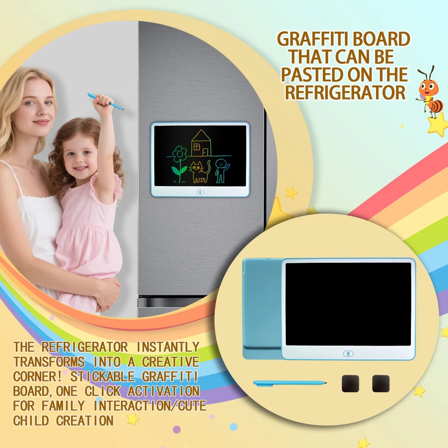 LCD Writing Tablet, Valentines Day Gifts For Kids,13 Inch Colorful Toddler Doodle Board Drawing Tablet, Erasable Reusable Electronic Drawing Pads, Educational And Learning Toys For Kids