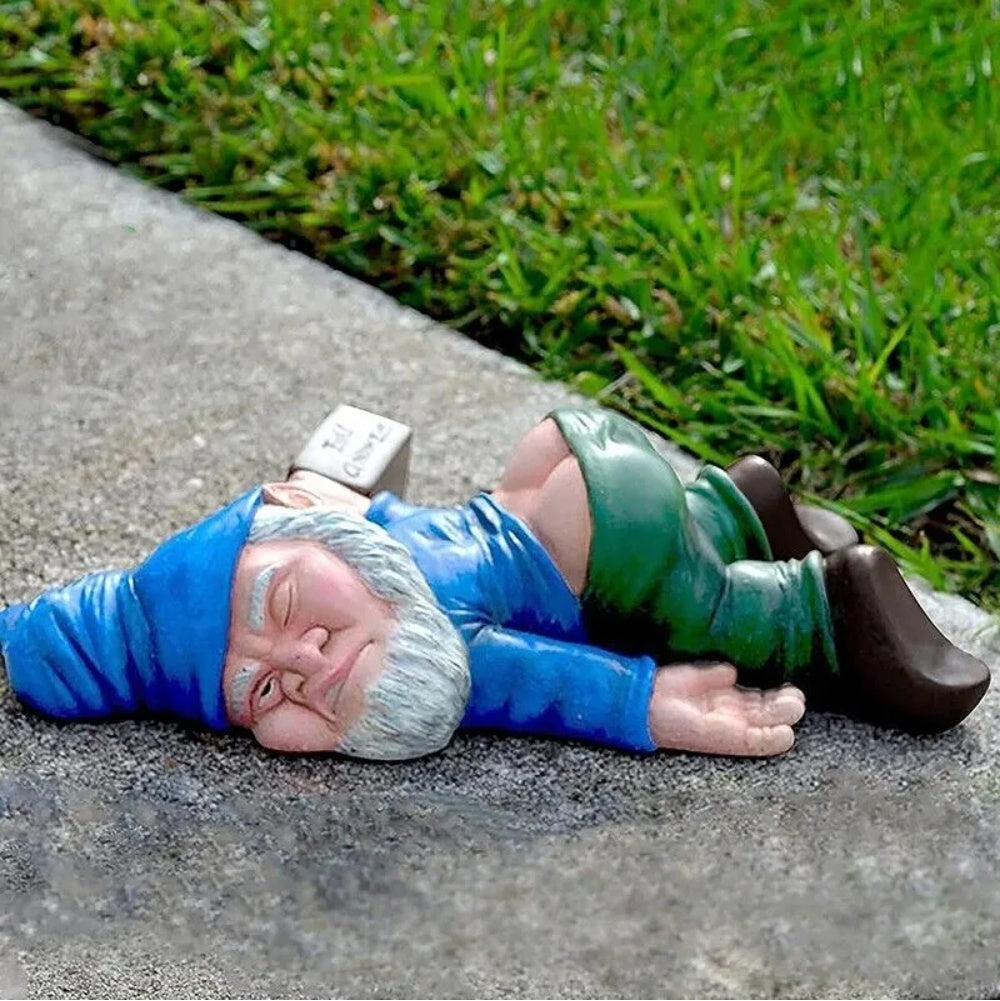 Drunk Garden Gnome Decoration Drunken Ornament Decor Yard Patio Lawn US