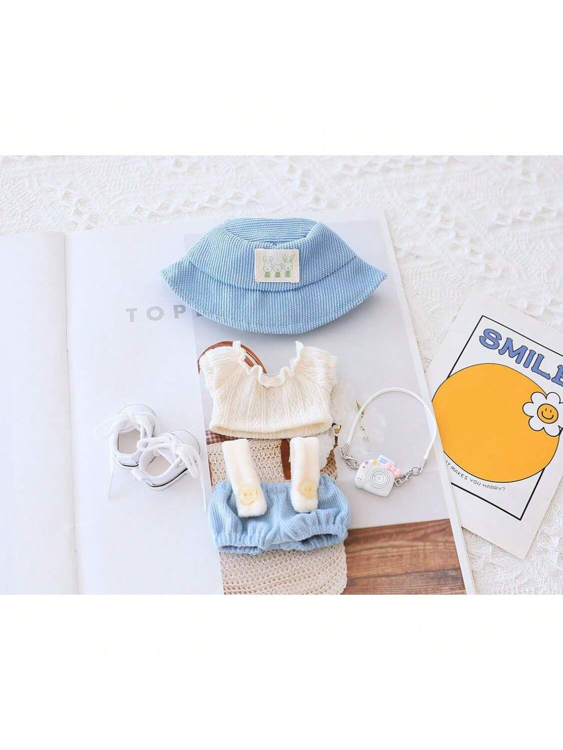 5PCS-Set Cute Hat Shoes Doll Clothes Outfit Set For LABUBU 15CM-17CM Doll, Adorable Dress Up Accessories For Doll - Dolls Not Included - EBS PLATFORM INC.