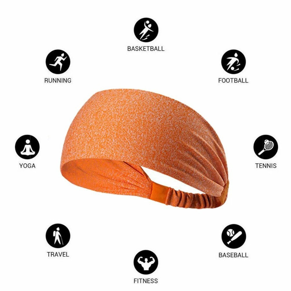 Sports Headbands For Men & Women -5 Pack, Wicking Sweatbands, Elastic Non Slip Sweat Bands, Athletic Workout Fashion Wide Hair Bands For Running, Cycling, Basketball, Yoga