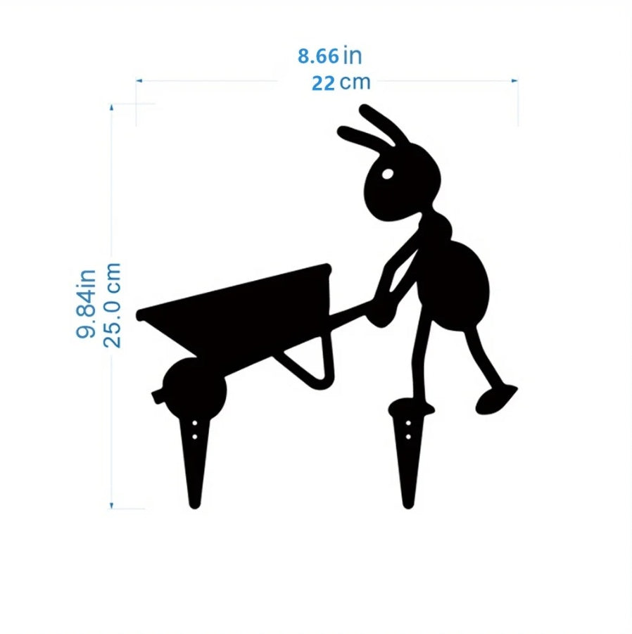 Decorative Iron Ant Garden Stake - Outdoor Metal Yard Art For Lawn, Patio