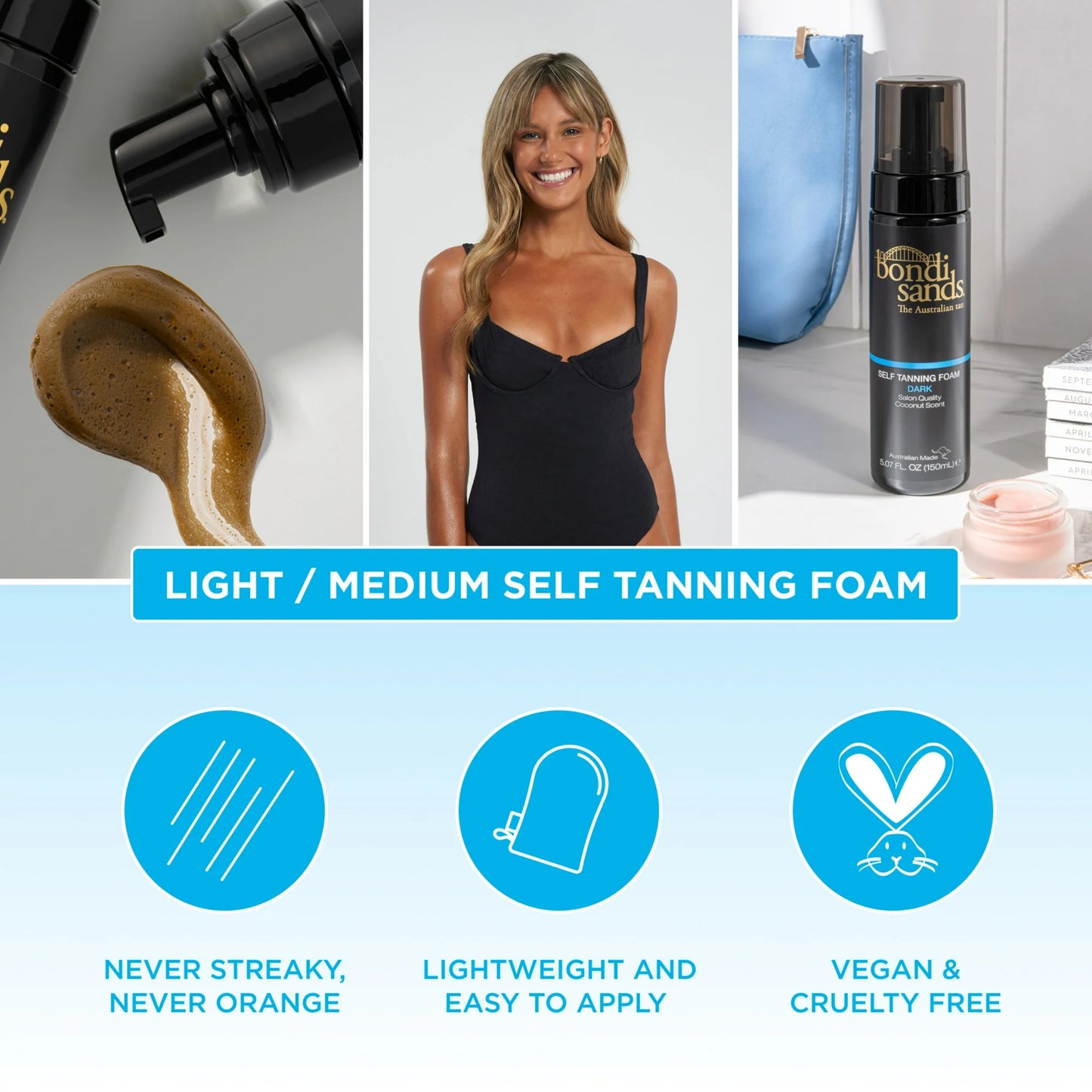 Bondi Sands Sunless Self Tanner Foam Dark, 5.07 fl oz