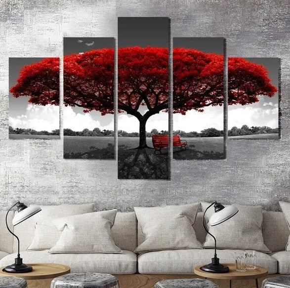 5Pcs Canvas Print Paintings Landscape Pictures Wall Art Modern Living Room Decor