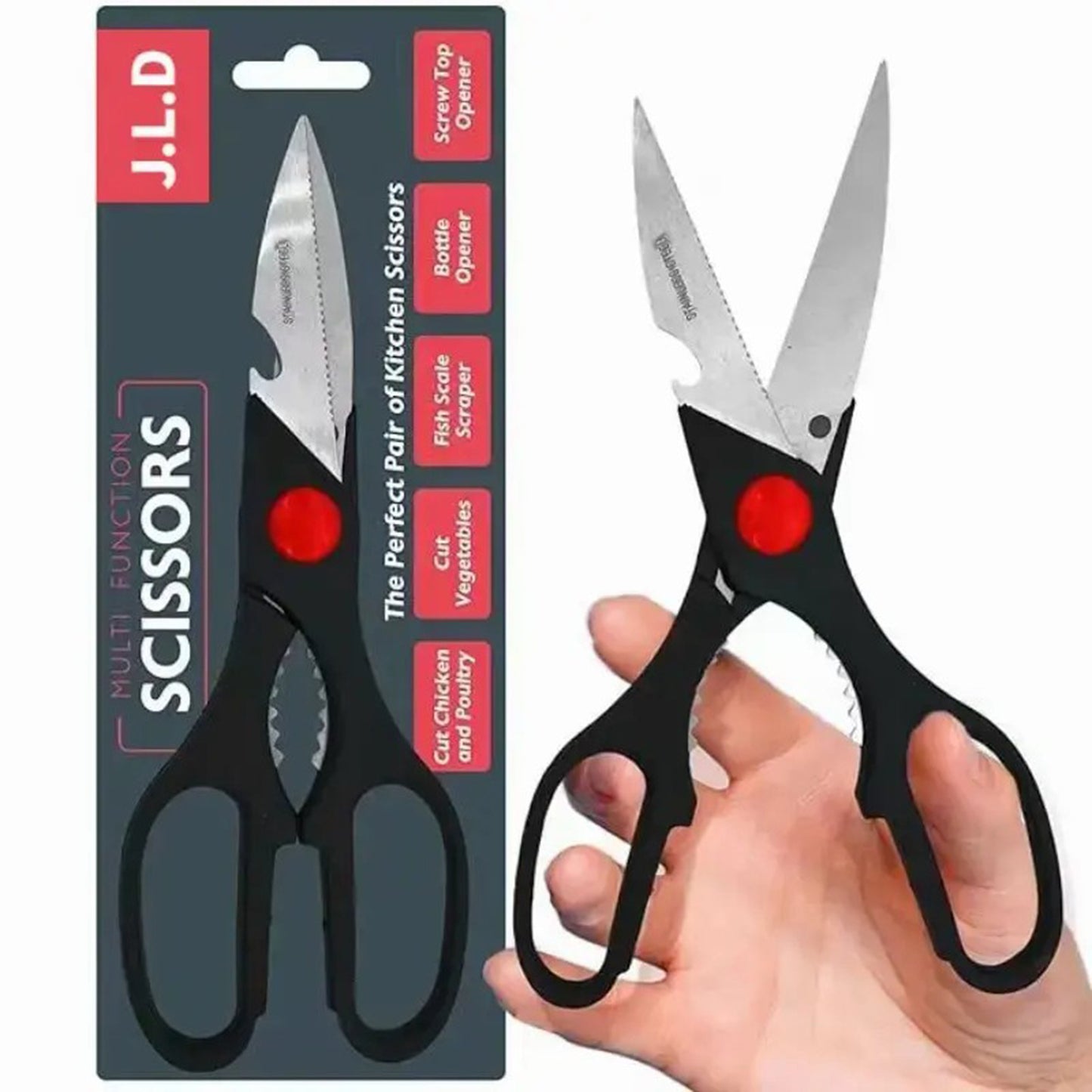 Food Scissors, Sharp Scissors With Walnut Tongs, Bottle Opener, Can Opener, Vegetable Cutting Scissors, Chopping Scissors, USPS Shipping, Supports Self Pickup