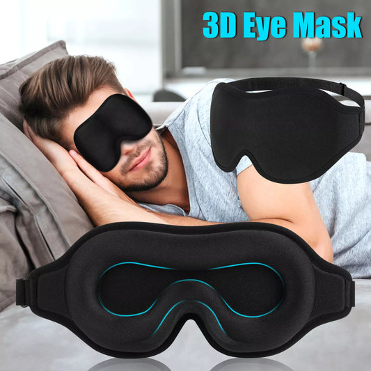 3D Travel Silk Eye Mask Sleeping Soft Padded Shade Cover Rest Relax Blindfold Men Women Night Sleeping Mask Cover Eye - EBS PLATFORM INC.