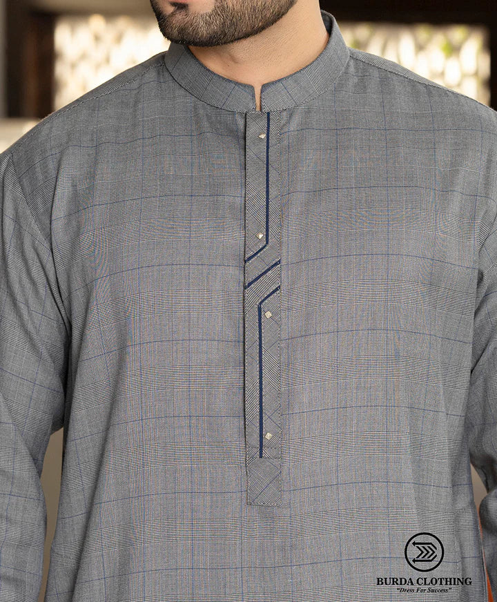 AAMIR BLUE-GRAY PREMIUM KURTA STYLE 2