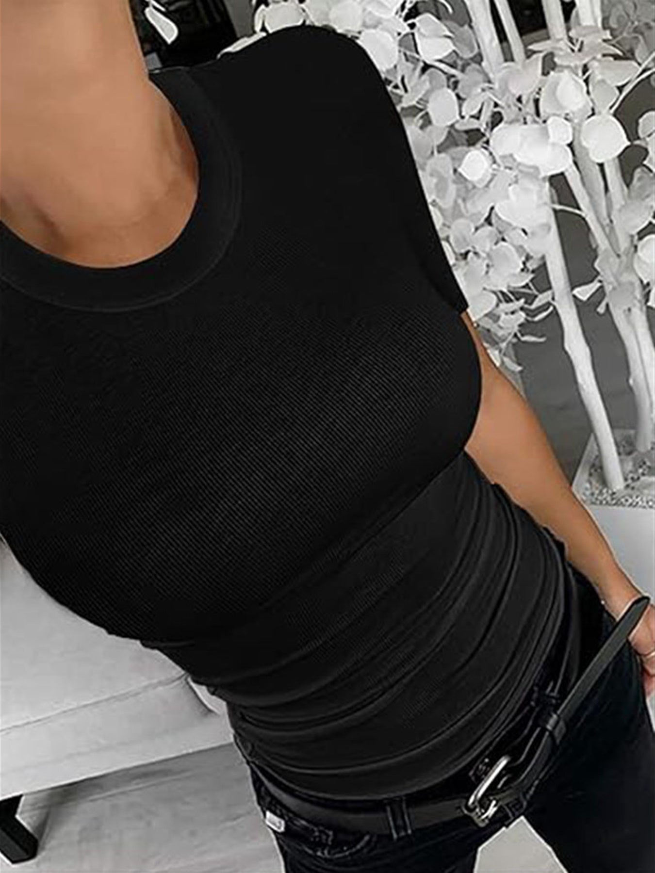 2-piece Set Of Women's Solid Color T-shirts Slim Short Sleeves And Versatile Short Sleeves