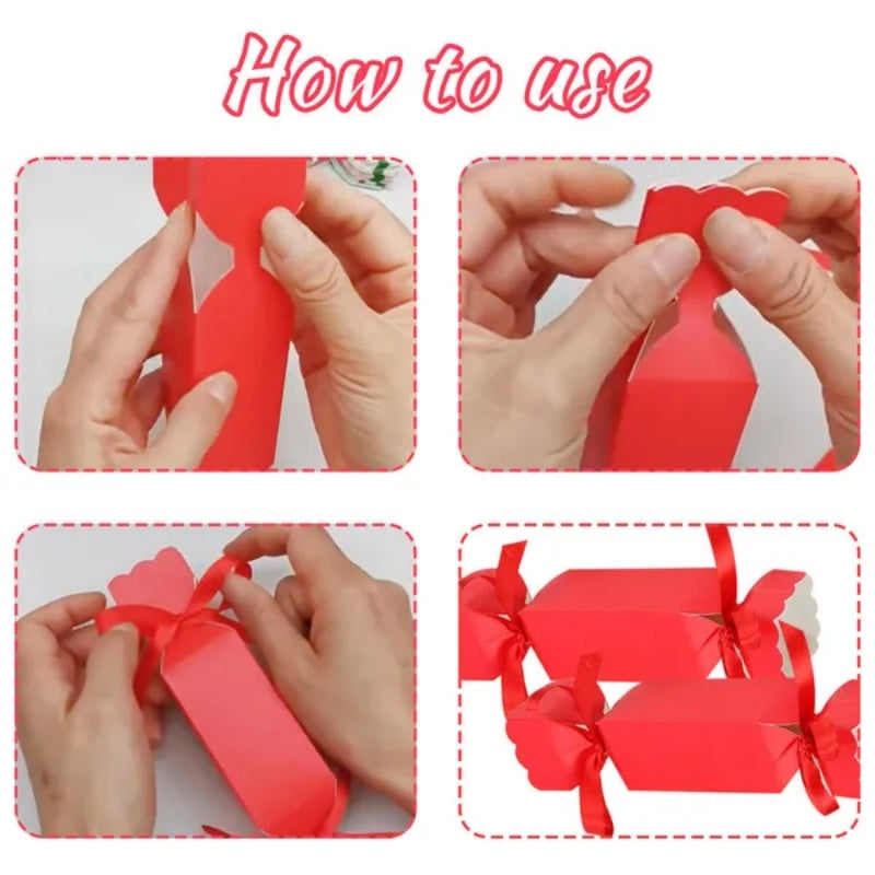 40Pcs Wedding Party Treat Boxes Small  Red Candy Shaped Gift Boxes