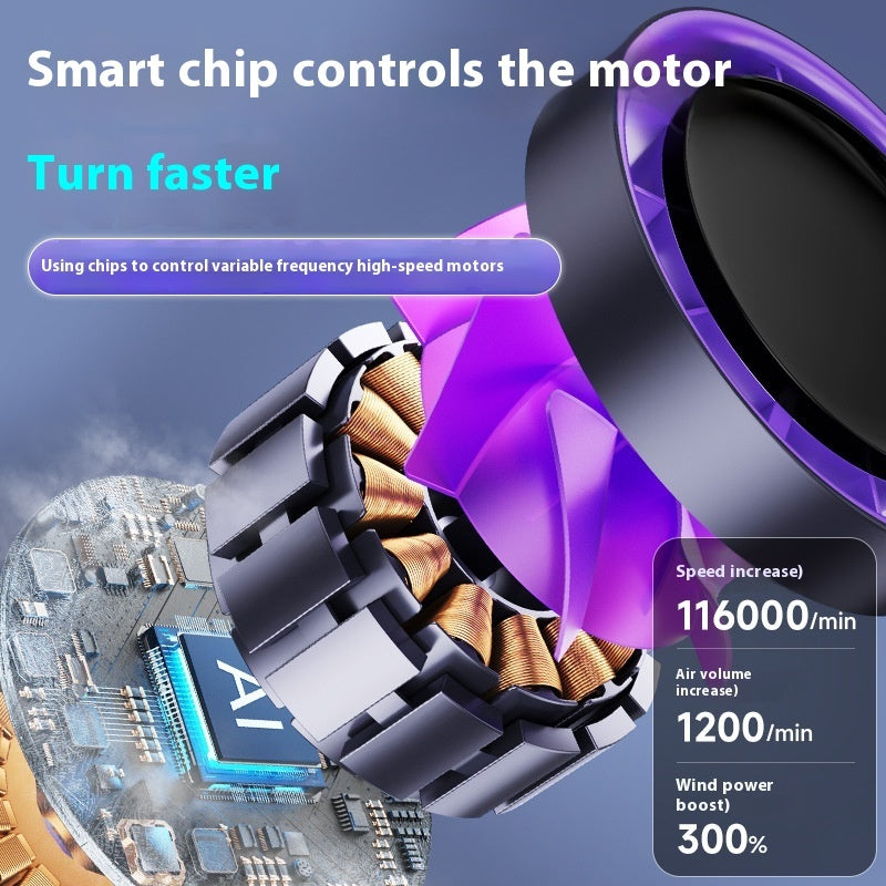 Bladeless USB Fan with Digital Display - High-Speed Desktop Air Circulation Cooling, Rechargeable