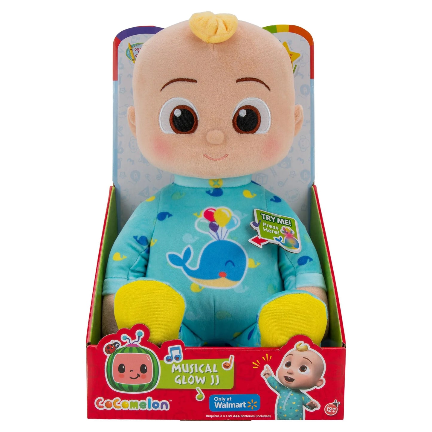 CoComelon Musical Glow Light up JJ Plush – Nighttime Snuggle up 10-Inch Plush Toddler Toys for Kids