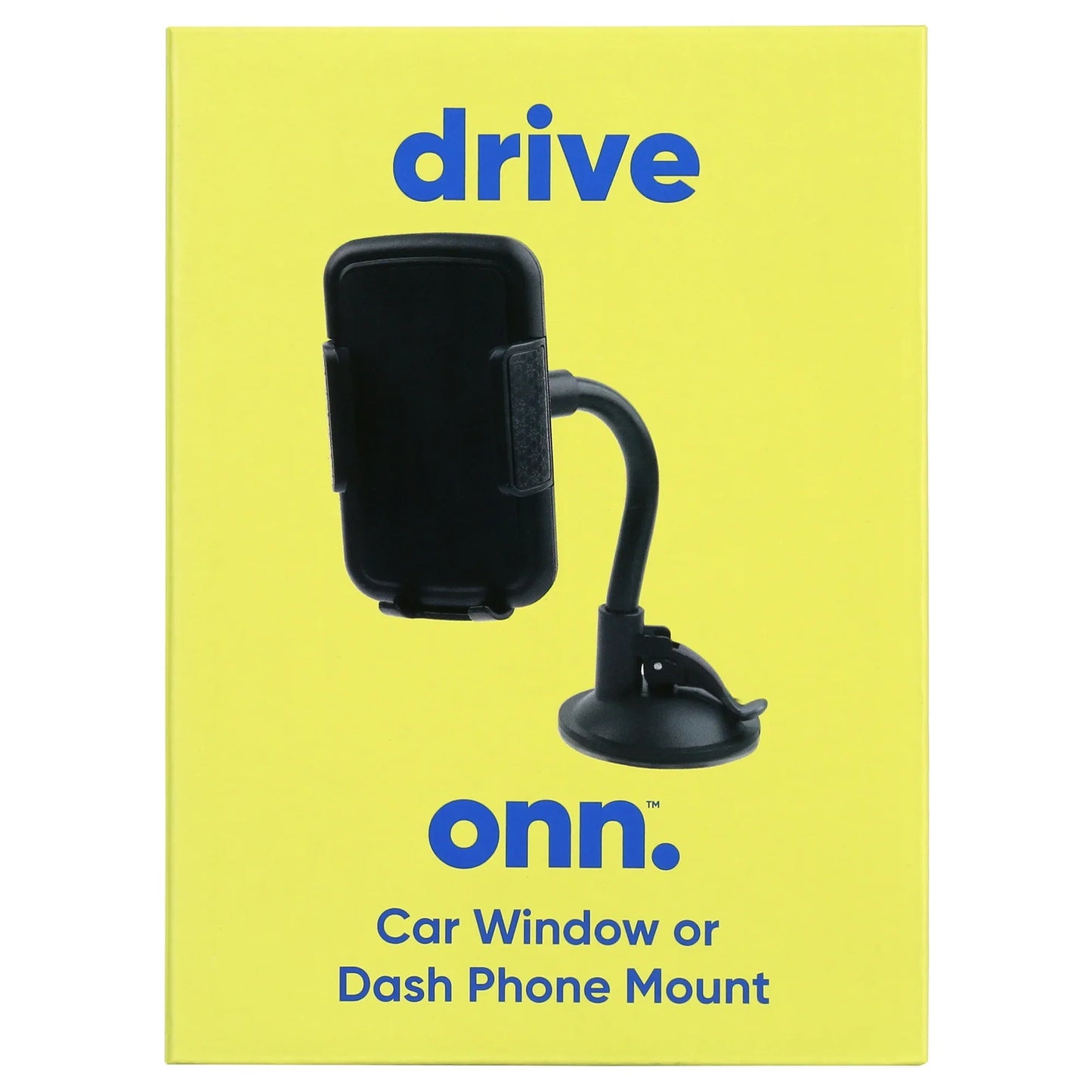 onn. Car Window or Dash Phone Mount Compatible with 2 in- 3.7 in Wide Mobile Phones, Black