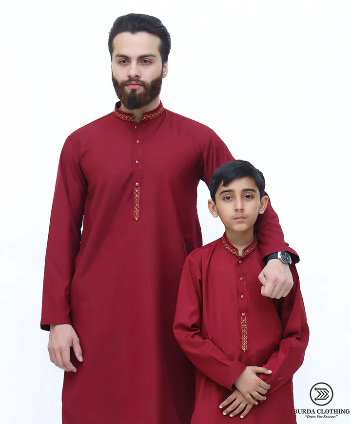 MAROON PREMIUM KURTA ( FATHER & SON)