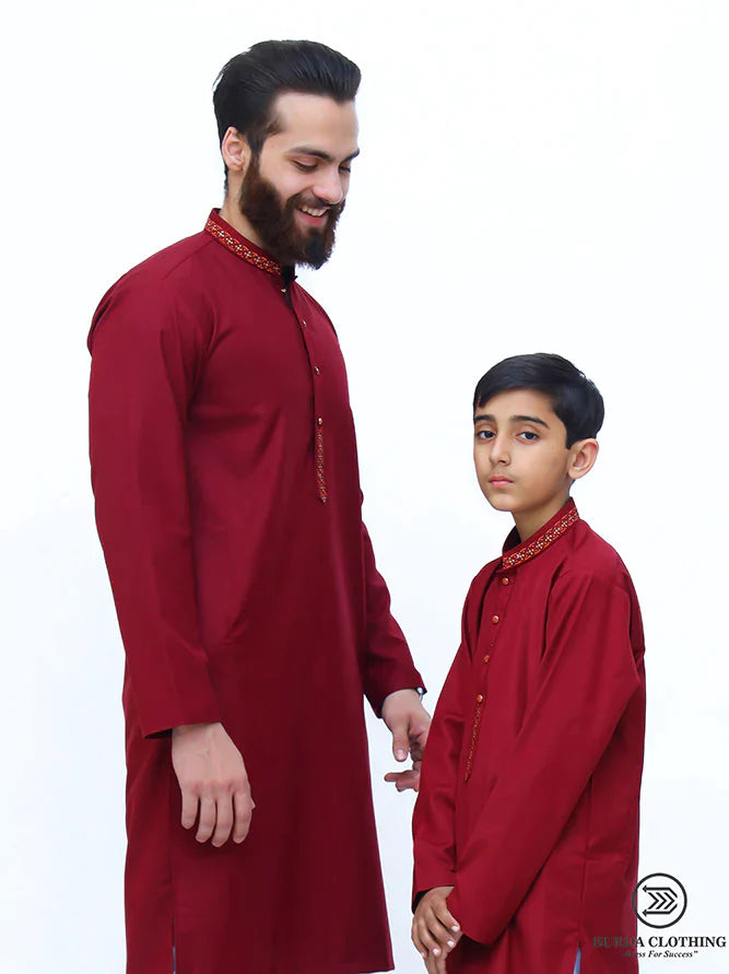 MAROON PREMIUM KURTA ( FATHER & SON)