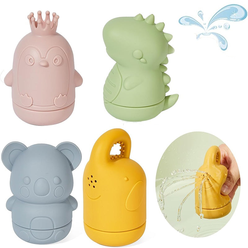 Baby Water Shower Toys Set, Bath Water Toys, Parent-child Interactive Toys, 4 Pieces --ocean Color- Safe Soft Rubber Material, The Bath Does Not Cry, Let The Baby Love The Bath - EBS PLATFORM INC.