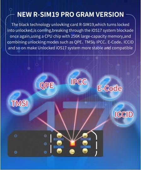 R-SIM19 NEW QPE Stable Unlock SIM Card For  15 Plus 14 13 Pro Max 12 IOS17