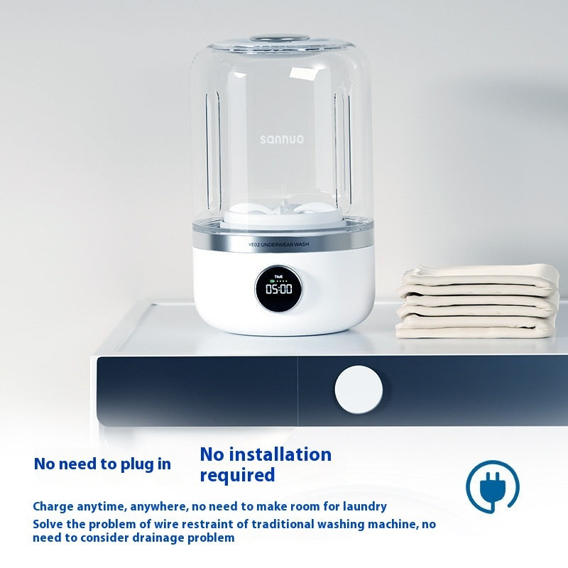 Mini Rechargeable Washing Machine – Portable Underwear Washer for Travel, Home & Dorm Use