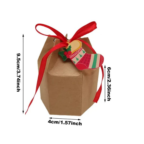 24 Pcs Christmas Gift Boxes With Ribbon And Cards Cartoon Santa Claus Reindeer Snowman Pattern Box Paper Cookies Candy Treat Boxes For Christmas Party Favor Supplies - EBS PLATFORM INC.