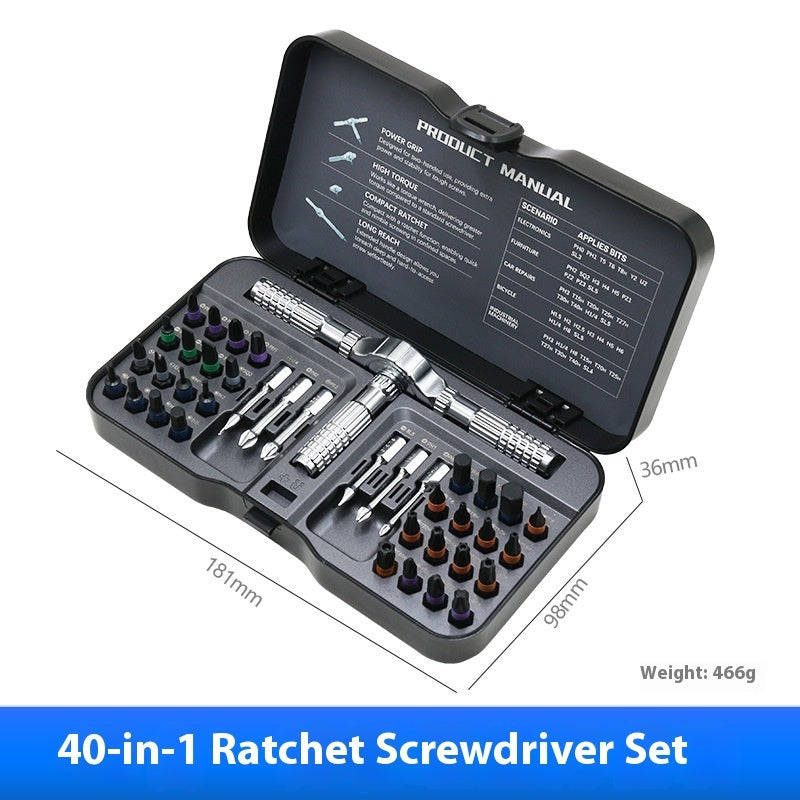 24-in-1 Ratcheting Screwdriver Kit, Multi-Bit Wrench Tool Set for Home, DIY & Professional Repairs