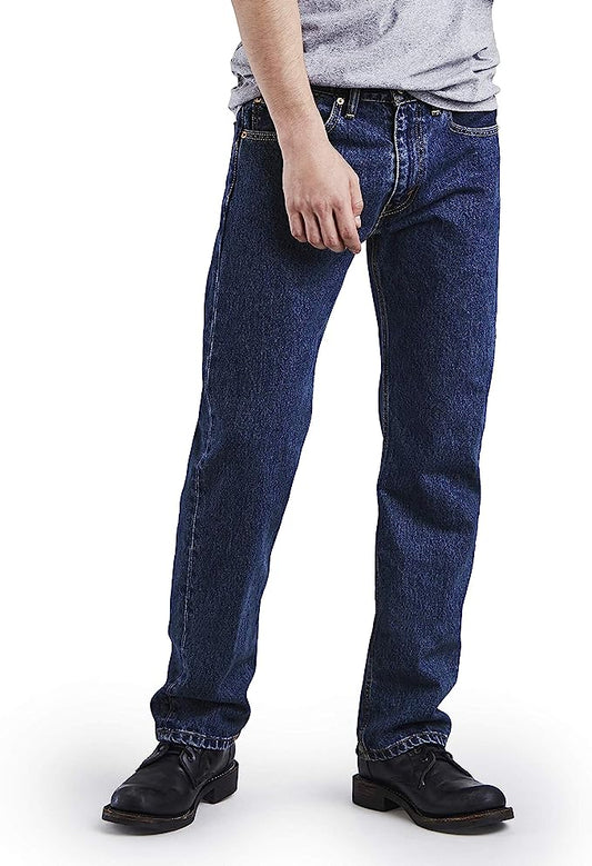 Levi's Men's 505 Regular Fit Jeans (Also Available in Big & Tall) Standard 34W x 30L Medium Stonewash